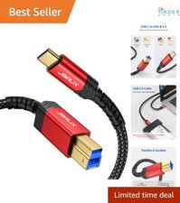 USB 3.0 Cable B Male to USB-C 6.6ft Nylon Braided Data Transfer for External ...