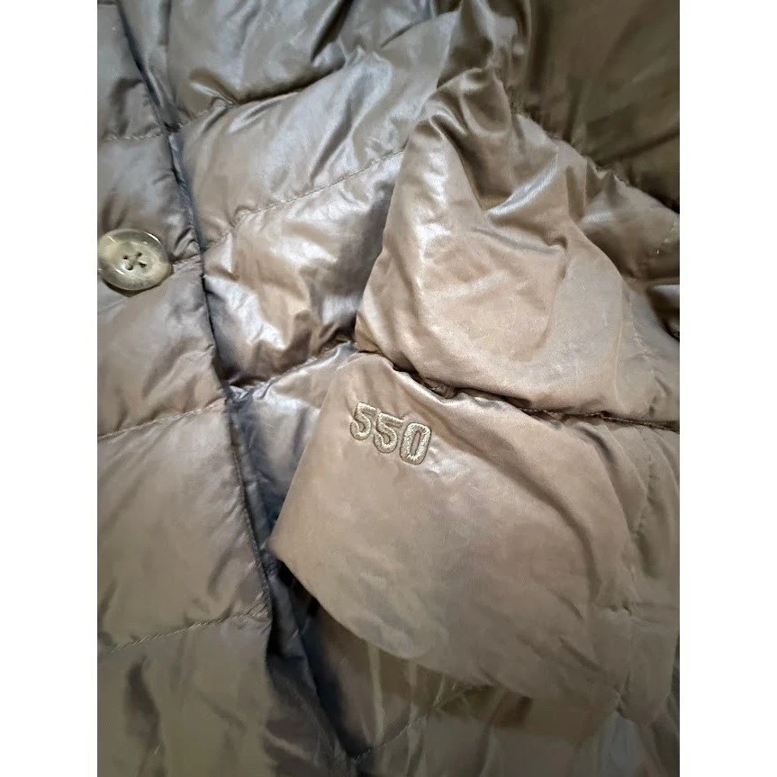 The Northface 550 Down Midi 女式 XL 灰色拉链磁性纽扣绗缝保暖。 — 第 3/4 张图片