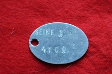 PLAQUE D'IDENTITÉ FRANCAISE MODÈLE 1881 - SEINE 3ÈME BUREAU - 1914 1918