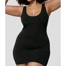 Victorias Secret Black Rhinestone Spiderweb Bodycon Mini Dress Small Low Back
