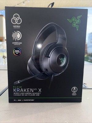 Razer Kraken V3 X Black Wired Gaming Headset Headphones PC Mac PlayStation