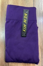 New Mix NWT Purple Seamless Leggings One Size Stretchy Ankle Full Length Smooth