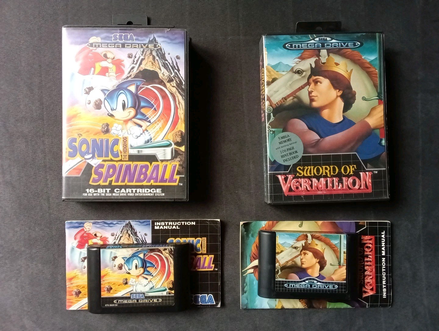 Sword Of Vermilion + Sonic Spinball Sega Megadrive Pal