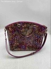 Brahmin Womens Multicolor Crocodile Leather Travel Satchel/Top Handle Bag