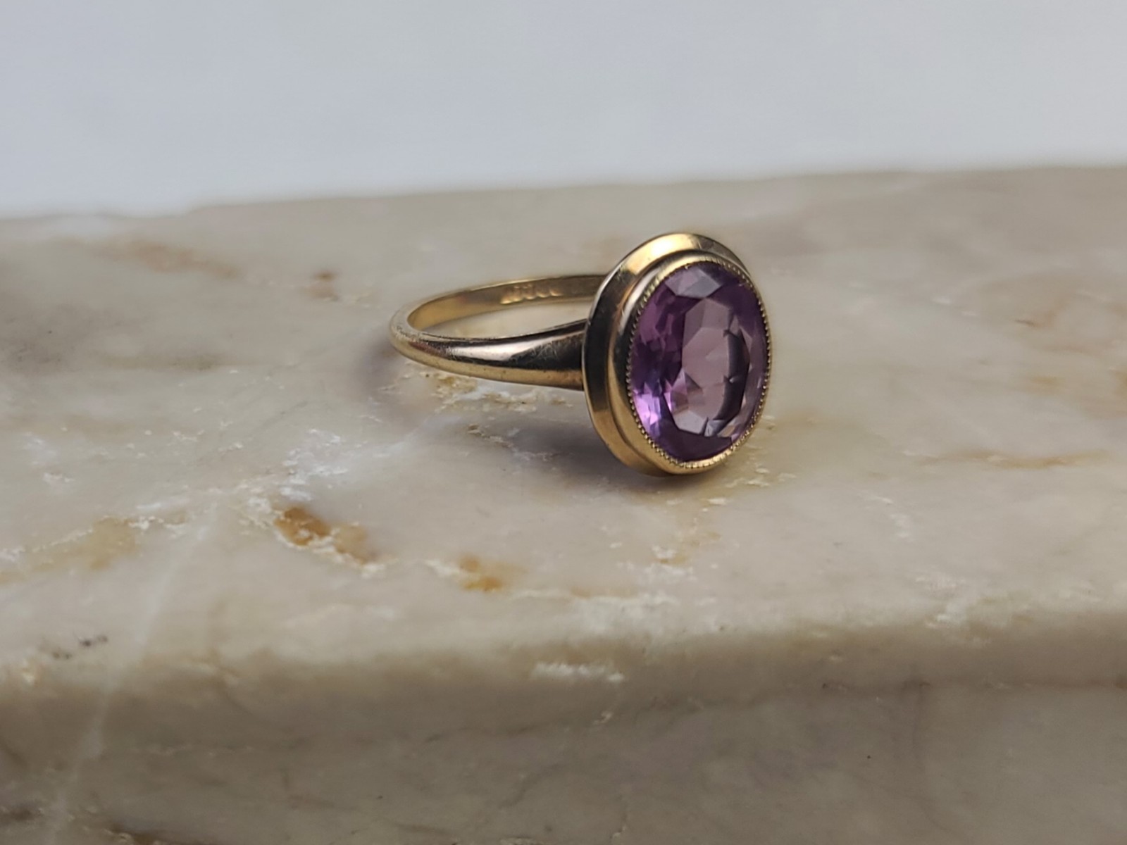 10k Solid Yellow Gold Color Changing Sapphire Gem… - image 6