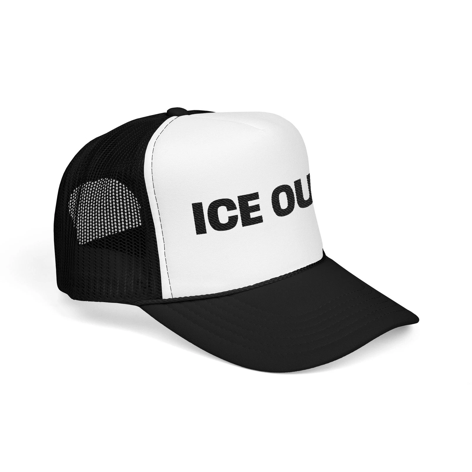 ICE OUT Trucker Hat Embroidered Foam Mesh Cap Abolish ICE Protest Hat, Protest