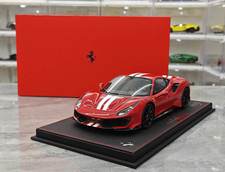 BBR 1/18 Ferrari 488 Pista Spider #15 Resin Diecast Model Car Red yellow line