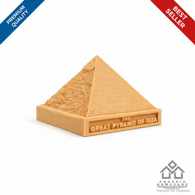 Great Pyramid of Giza 3D Printed Scaled Model 4 Inch Egyptian Decor Gift