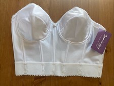 Dominique Women White Noemi Low Back Strapless Bustier Lingerie 36C NWT