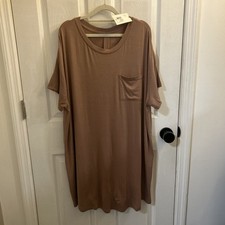 NWT Stars Above Crew Neck Sleep Shirt Soft Dress Pocket Size 1X Dark Mauve