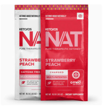 PRUVIT Ketones NAT Strawberry Peach Charged/Caffeine Free 20 Packs EXP 2027 New