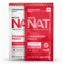 PRUVIT Ketones NAT Strawberry Peach Charged/Caffeine Free 20 Packs EXP 2027 New