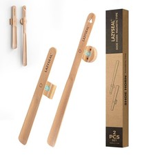 2 Pack Magnetic Beech Wood Shoe Horn Set 19.6" Long 11.8" Short - Drill-F...