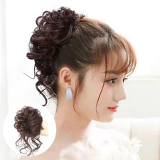 Synthetische unordentliche Haarverl ngerung f r Damen: Pferd Chignon Wellen M7Z6