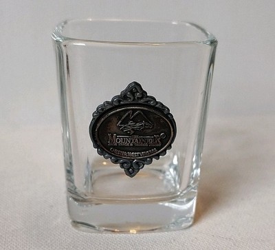 Vintage Mountaineer Race Track & Gaming Resort West Virginia Shot Glass W Emblem