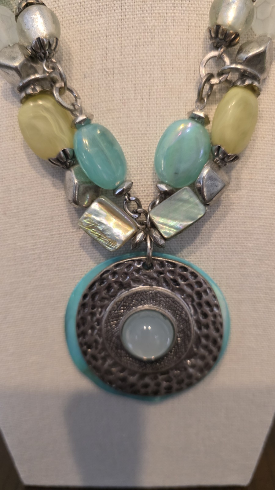 Ruby Rd Statement Necklace Turquoise Green Beaded… - image 7