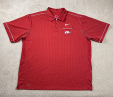 Nike Polo Shirt Mens 2XL Red Dri-Fit Arkansas Razorbacks Performance Athleisure