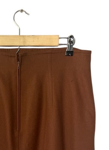 Escada Vintage Dark Brown Wool Classic Pencil Skirt Size 42 - Picture 6 of 6