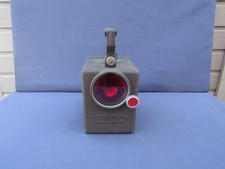 Ancienne lampe a pile SNCF, marron granité, 2 couleurs, blanc et rouge, XXé