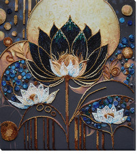 DIY Bead Embroidery Kit "Dream bloom" Beaded stitching needlepoint beadwork