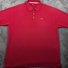 Nike Dri-FIT Polo Shirt Mens XL Red Short Sleeve Swoosh Logo Golf Performance