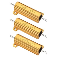 50W 12 Ohm Aluminum Shell Resistor, 3Pcs Aluminum Housing Resistor