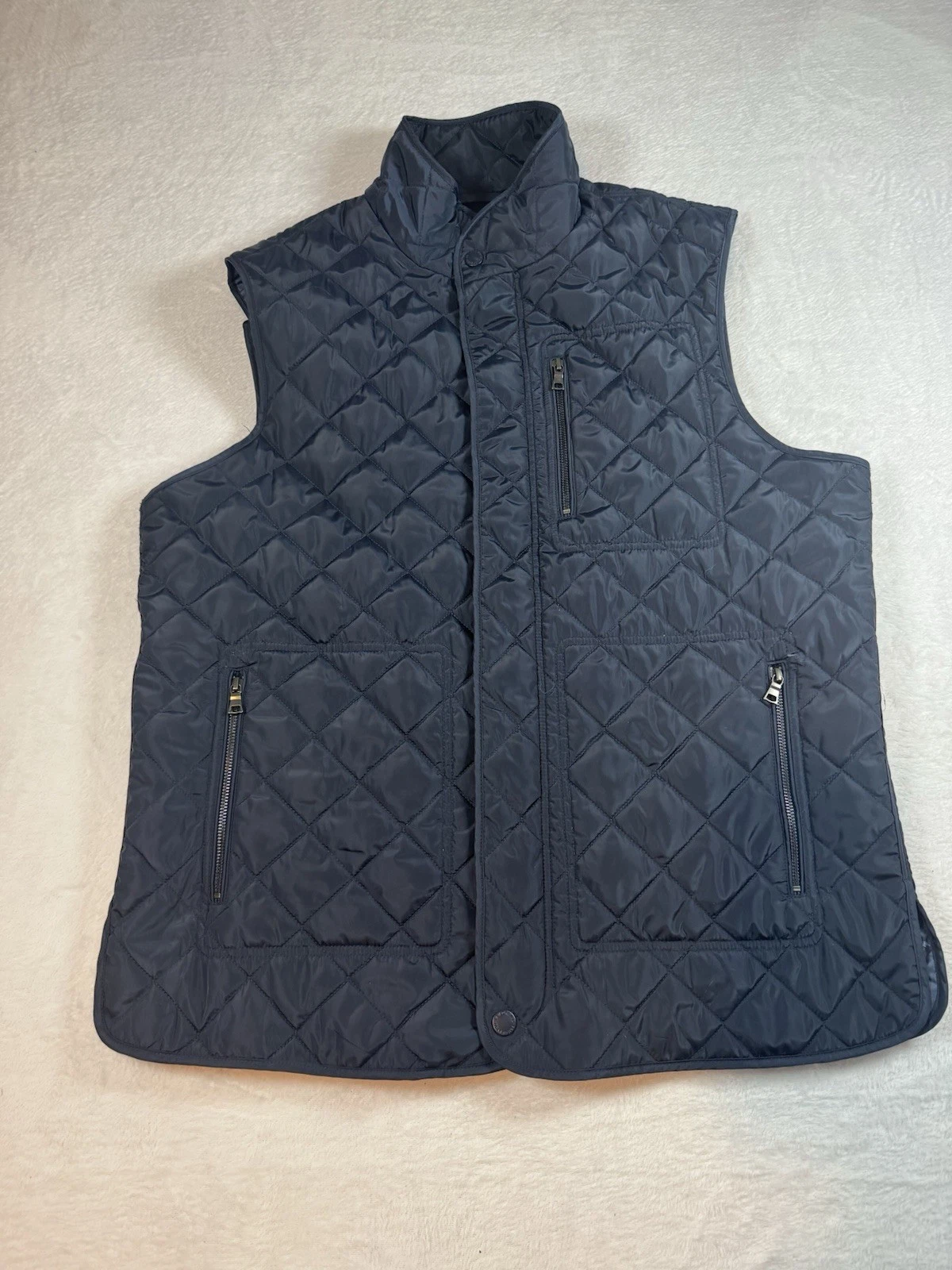 Tailorbyrd Collection Vest Quilted Blue Lined Men XXL Full Zip Travel Preppy