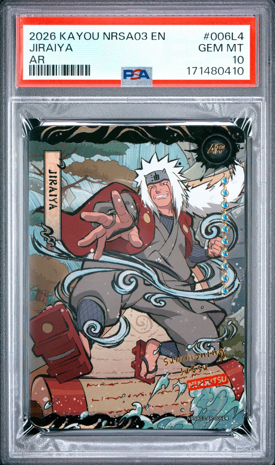 2026 KAYOU NARUTO SMRITI COLLECTIBLE CARD NRSA03 #006L4 JIRAIYA 558/777 PSA 10