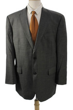 Austin Reed Mens 2 Piece Suit Jacket Dark Gray Wool Button Collar Size 46