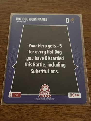 Bo Jackson Battle Arena Update Play Card-Hot Dog Dominance #PL-1 SSP /Quick Ship