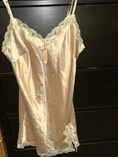 Vintage Victoria's Secret Chemise Womens Medium Pink Satin Lace Floral Nightgown