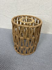 Woven Rattan Lamp Shade Small Drum Shade Natural Brown 13cm & E14 Reducer Ring
