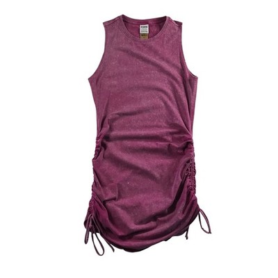 PINK Victoria's Secret Acid Wash Ruched Side Tie Mini Dress Pink Small NEW