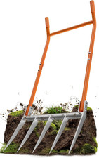Heavy Duty Ergonomic 5-Tine Broadfork for Soil Aeration & Cultivation