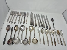 Lot of 33 William Rogers Silverplate Burgundy Champagne Flatware