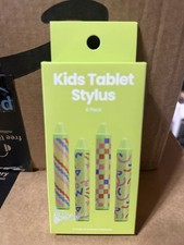Kids Tablet Stylus 4 Pack Universal Multicolor Soft Rubber Vibrant Patterns