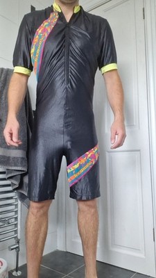 Vintage glänzender Lycra Anzug - XXXL