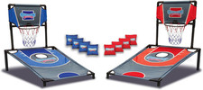 Basketball  Cornhole Combo Set with 8 Bean Bags  Carrying Case