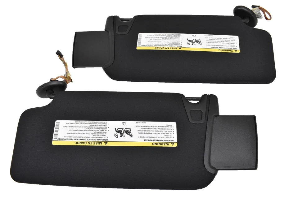 2014-2022 Chrysler 300 Left & Right Illuminated Black Sun Visor Set Pair OEM - Image 2 of 4