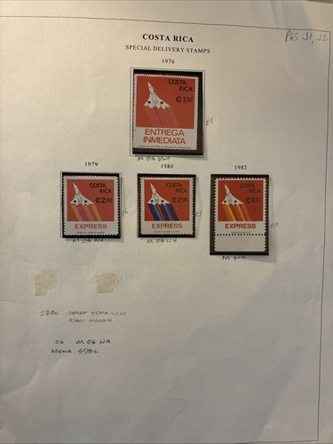 Collection Of Foreign On Pages Cards Mint Used Latin America Costa Rica N385 - Picture 5 of 14