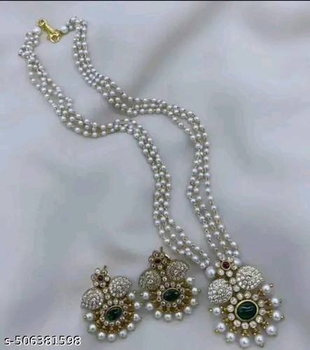 Indisches Bollywood vergoldet CZ Mode Halskette Ohrringe Schmuck Set - Bild 7 von 7