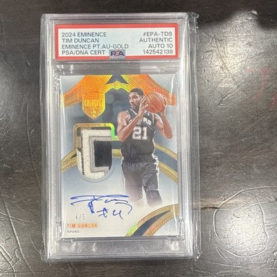 Panini 2024-25 Eminence Tim Duncan Patch Auto Gold /5 PSA/DNA Auto 10 142542138