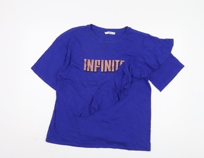 Blaues Damen-T-Shirt von Mango, Größe 12, lässiger Stil
