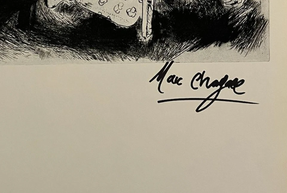 Marc Chagall, original handsignierte Lithographie mit Echtheitszertifikat & Gutachten von 3.500 $ - Bild 3 von 4