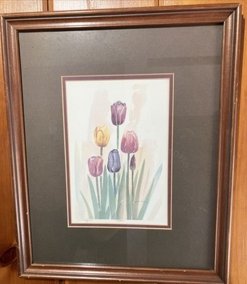 Original VTG Grant Dolge Signed Numbered Watercolor Print Spring Tulips 875/950