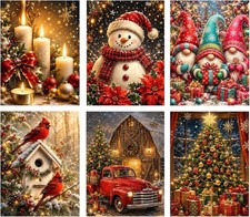 6 Pack Christmas Diamond Art Kits for Adults 12x16 Inch DIY Stress Relief