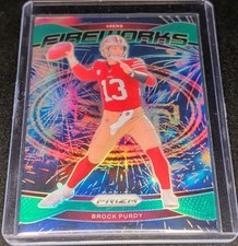 2024 Panini Prizm - Fireworks Brock Purdy #2 Green Prizm San Francisco 49ers