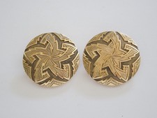 Boucles D'Oreilles Clips Pierre Lang Grand Rond doré Bijoux 37,7 G / Ø 4,1 CM