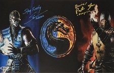 Mortal Kombat Signed Photo Scorpion Subzero Steve Blum Patrick Seitz Beckett COA