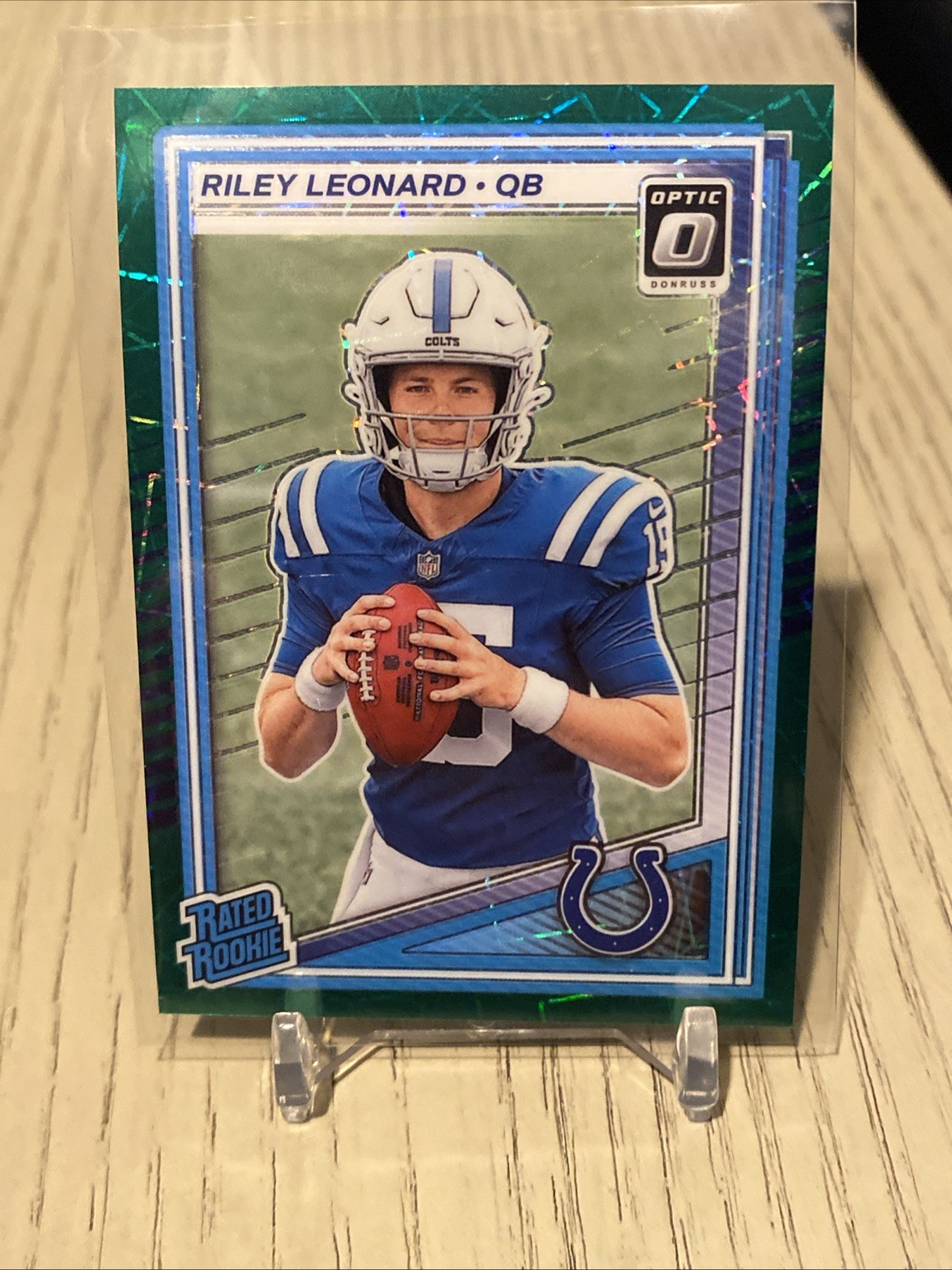 2025 Panini Optic Riley Leonard Green Velocity Rated Rookie #255 Colts RC